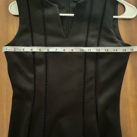 Karl Lagerfield Little Black Sheath V Neck Dress   (see measurements) EUC - Picture 4 of 7